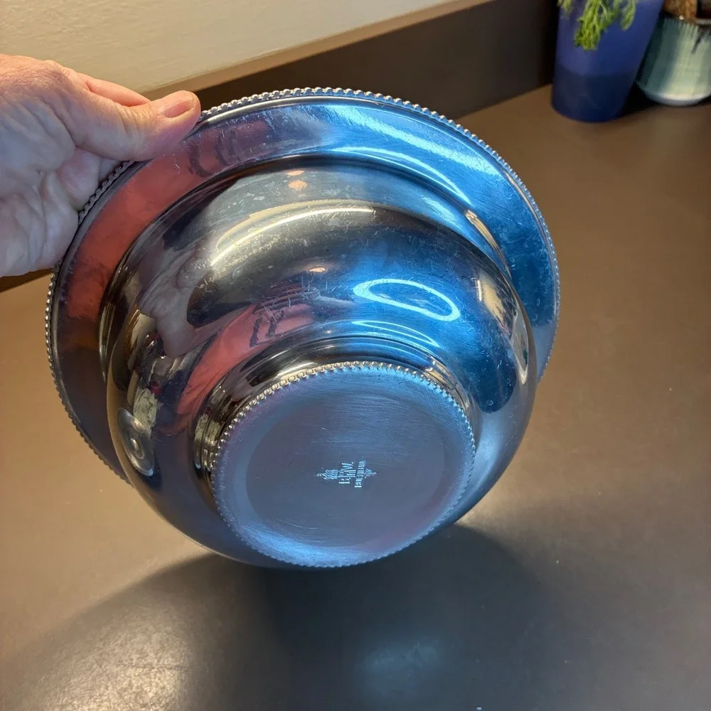 Vintage B W Buenilum Hand Aluminum  Bowl With Lid 1950s MCM Mid-Century Modern